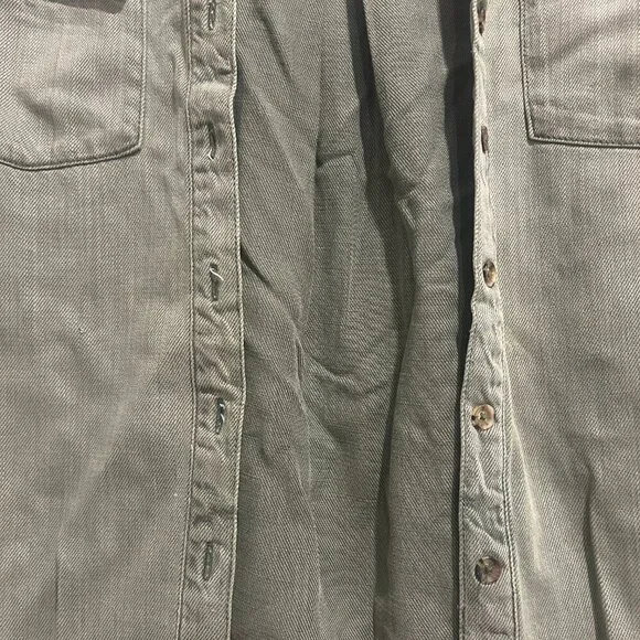 Anthropologie Olive Green Denim Button Down Shirt/Jacket Women’s Size 0 - Picture 6 of 13